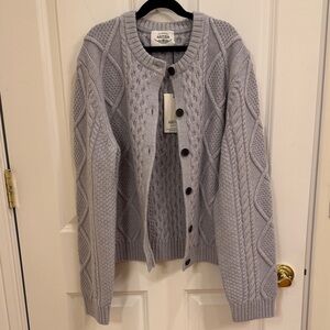 Aritzia Light Gray Cable Knit Sweater